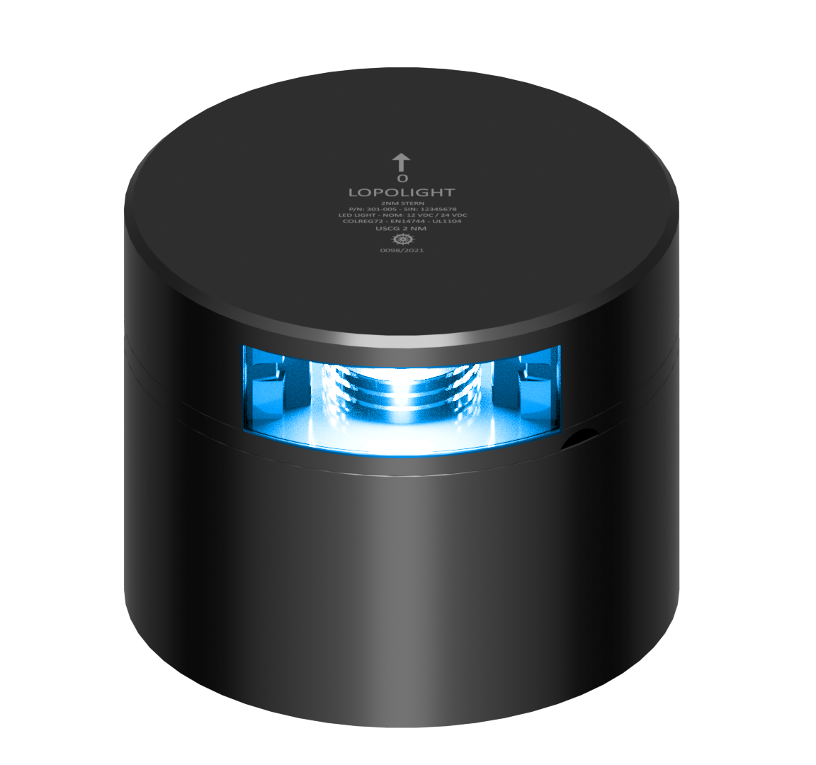 135° Blue light, black anodized - iceclass